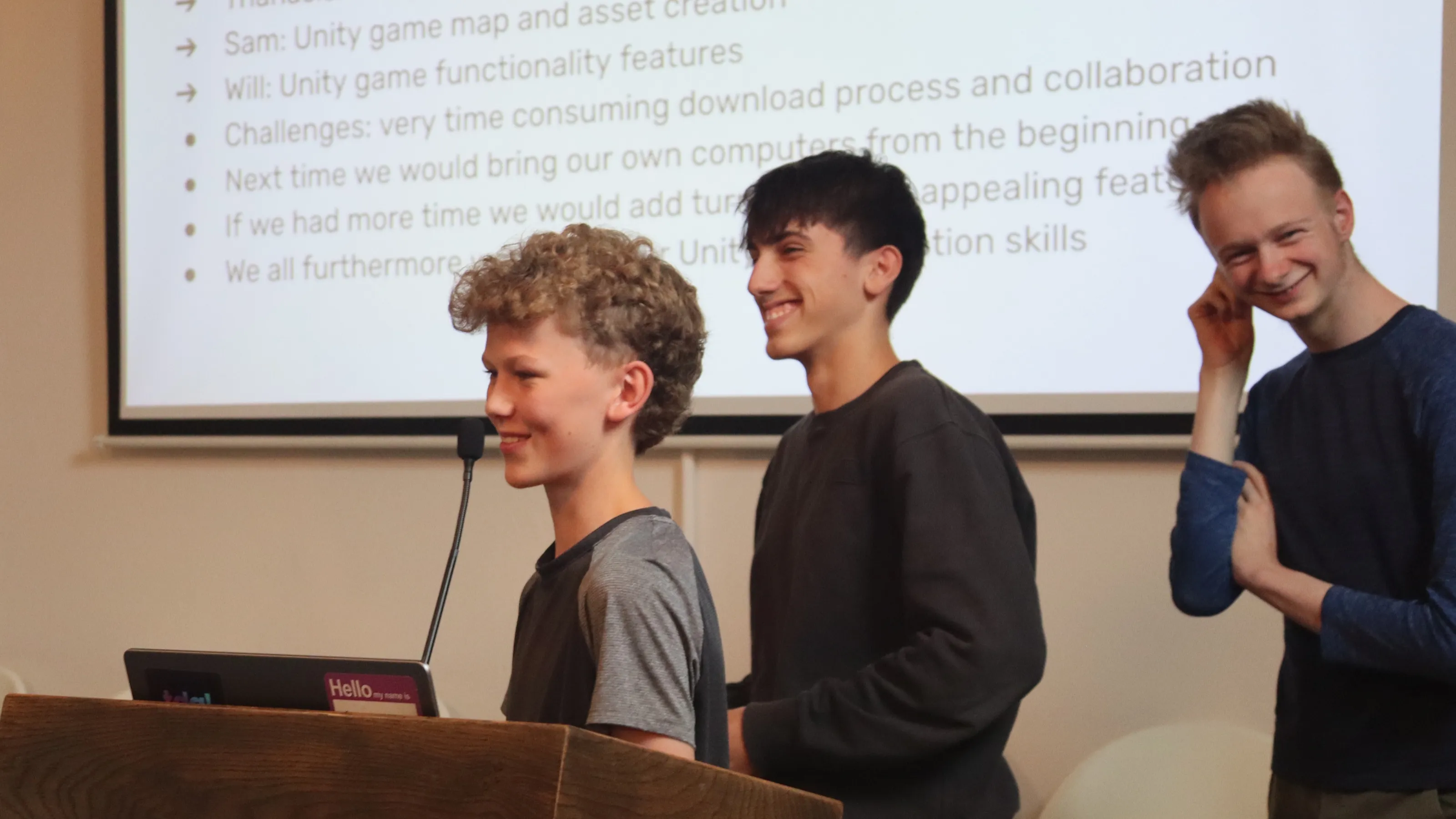 Dovish Developers presenting their work